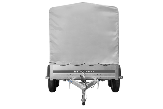 Der Anhänger Garden Trailer 264/2 KIPP MIT STÜTZRAD, H-1100-HOCHSPRIEGEL UND GRAUER PLANE