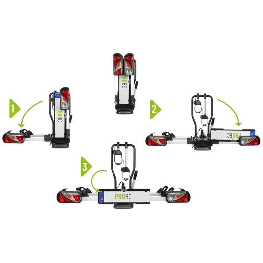 EUFAB Fahrradträger ProBC2 - Klappbarer Anhängerkupplungsträger für 2 Räder