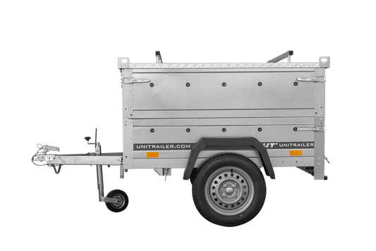 Einachsanhänger 150x106 UNITRAILER GARDEN 150 KIPP mit BIS-Seitenwänden und Aluminiumabdeckung