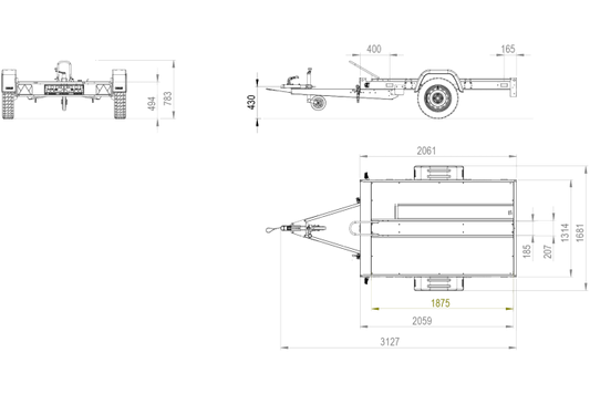UNITRAILER MOTO 1 Motorradanhänger mit Blattfedern