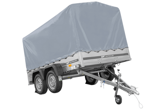 Zweiachsanhänger 264x150 UNITRAILER GARDEN 265/2 KIPP mit Rahmen H-1100 und grauer Plane