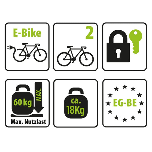 EUFAB ProBC2+ Fahrradträger für Vans & große Heckklappen, 2–3 Fahrräder