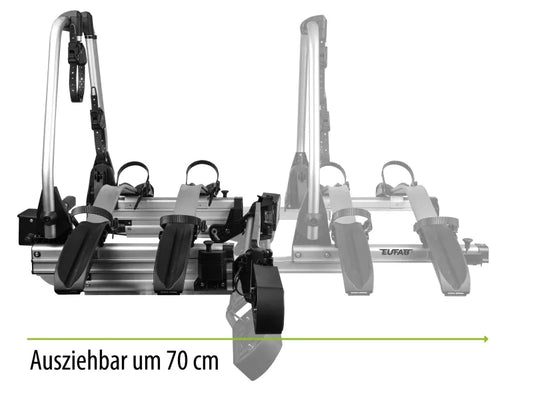 Eufab SD260 Fahrradträger Plattform - 2 Fahrräder (auch E-Bikes), ausziehbar, vormontiert
