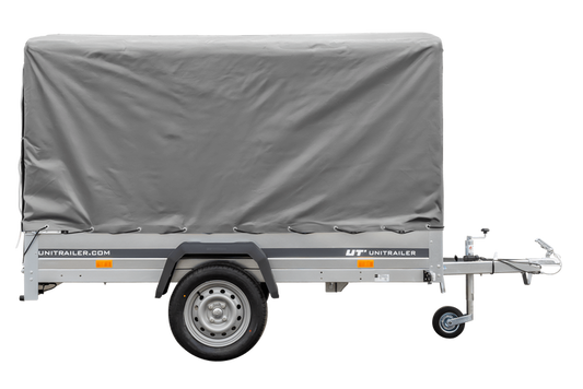 PKW Anhänger 230x125 Garden Trailer 230 KIPP Unitrailer 750 kg mit Stützrad, 110 cm hoher Plane und Hochspriegel